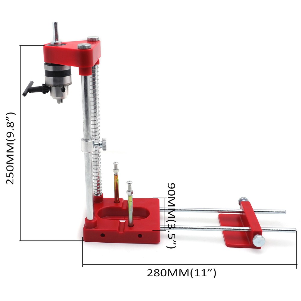 Red Woodworking Punch Locator Drill Guide Adjustable Hole Drilling Template Tool