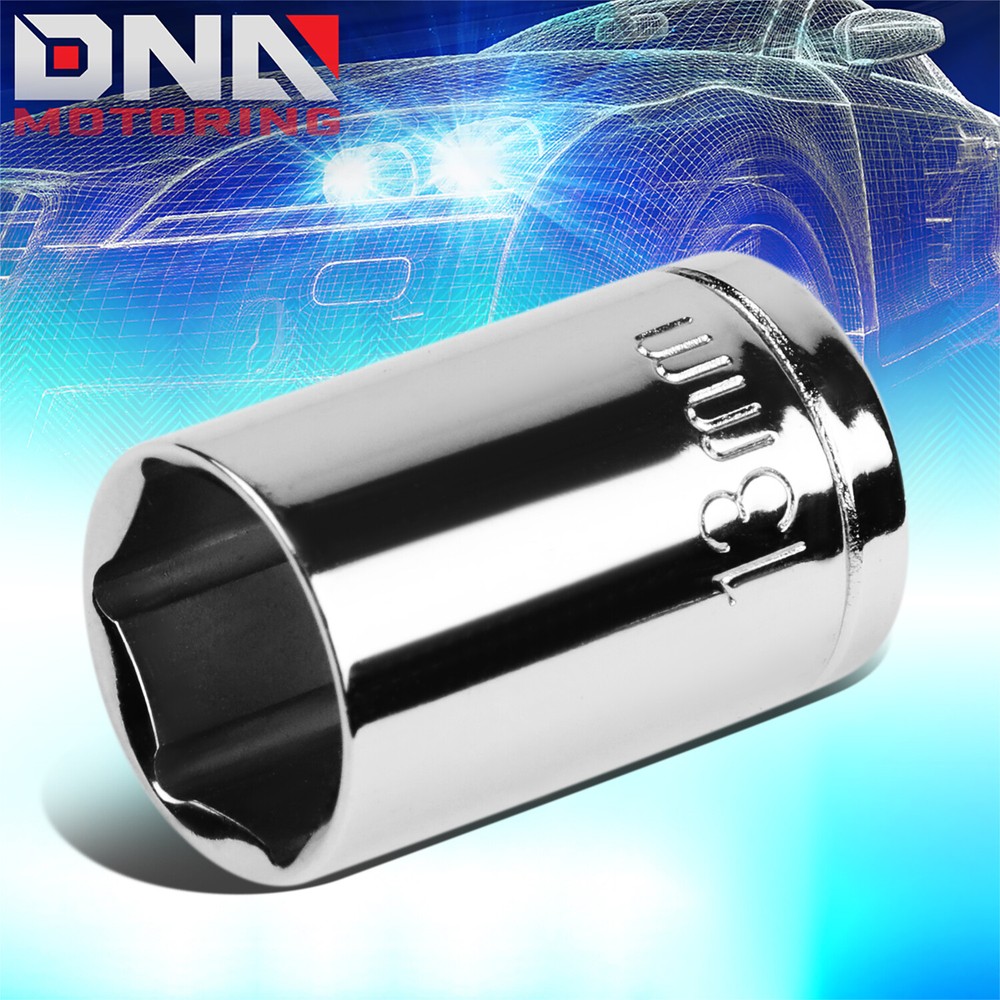 Universal 3/8" Inch Drive 6-Point 13mm Standard Metric Shallow Socket Hand Tool