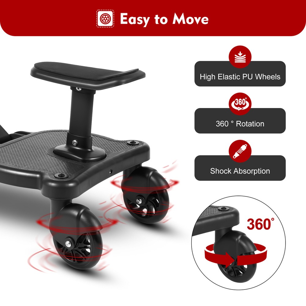 Stroller Board Universal Stroller Ride Board Buggy Wheeled Board Seat Ped