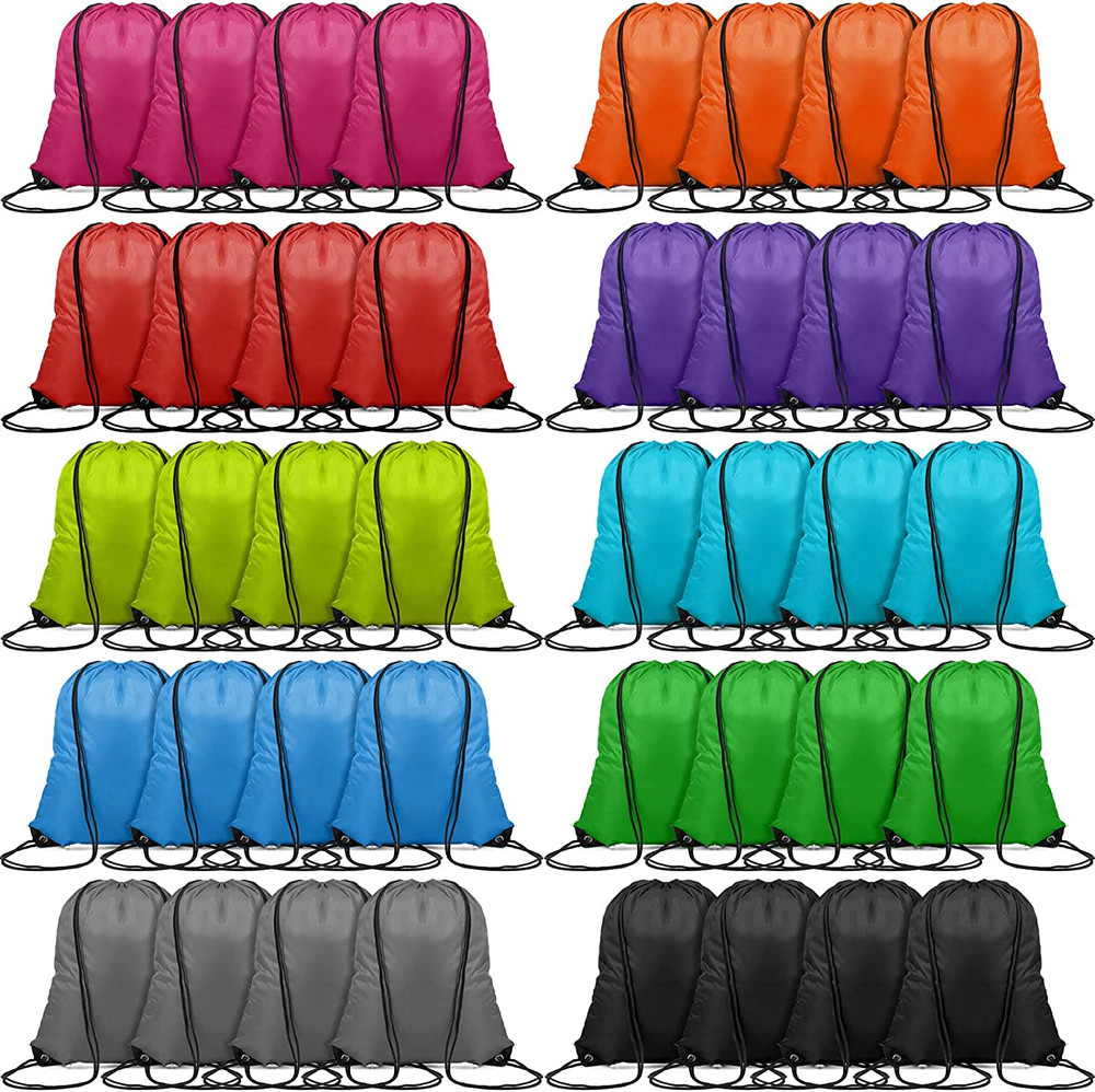 100 Pieces Drawstring Bag Gym Portable String Sack Backpacks Polyester Blank Cin