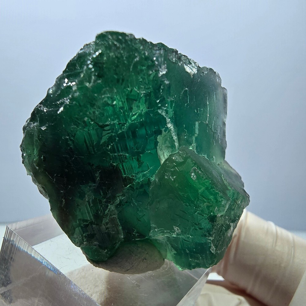 Clear Phantom Fluorite Cube parquetted, green Okorusu, Namibia 42*33*29mm