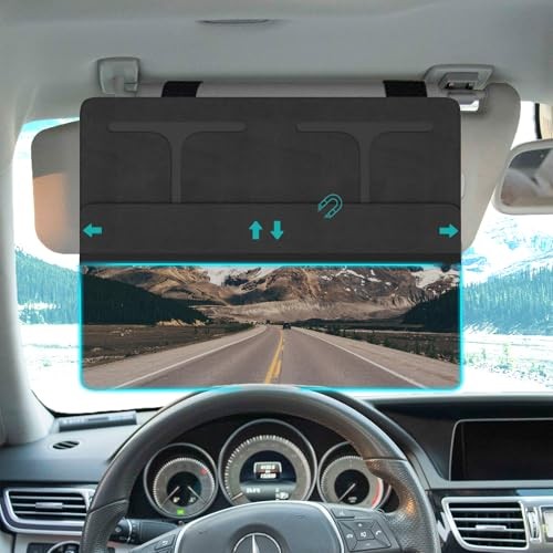 Car Visor Extender Sun Blocker, Polarized Sunvisor Extension with Black