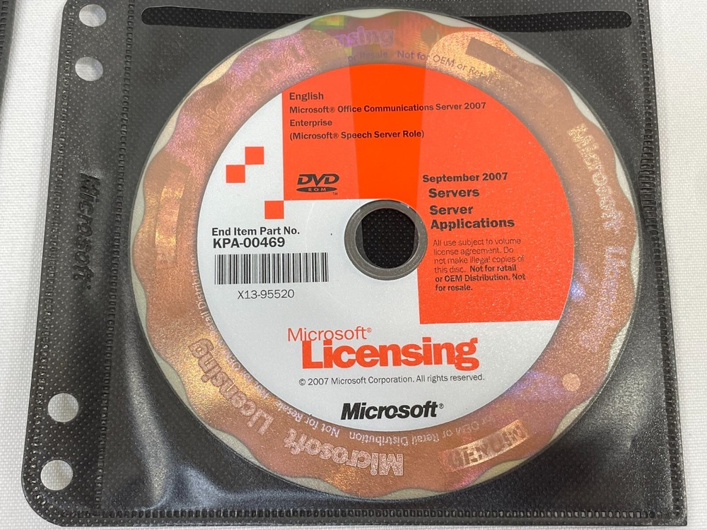 Microsoft Office Commincations Server 2007 Standard & Enterprised Edition DVD PC