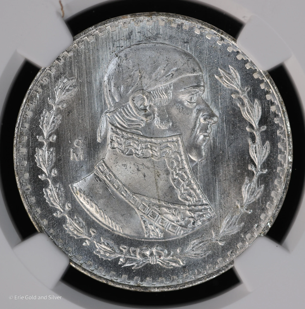 1964-Mo Mexico Silver Peso NGC MS 66