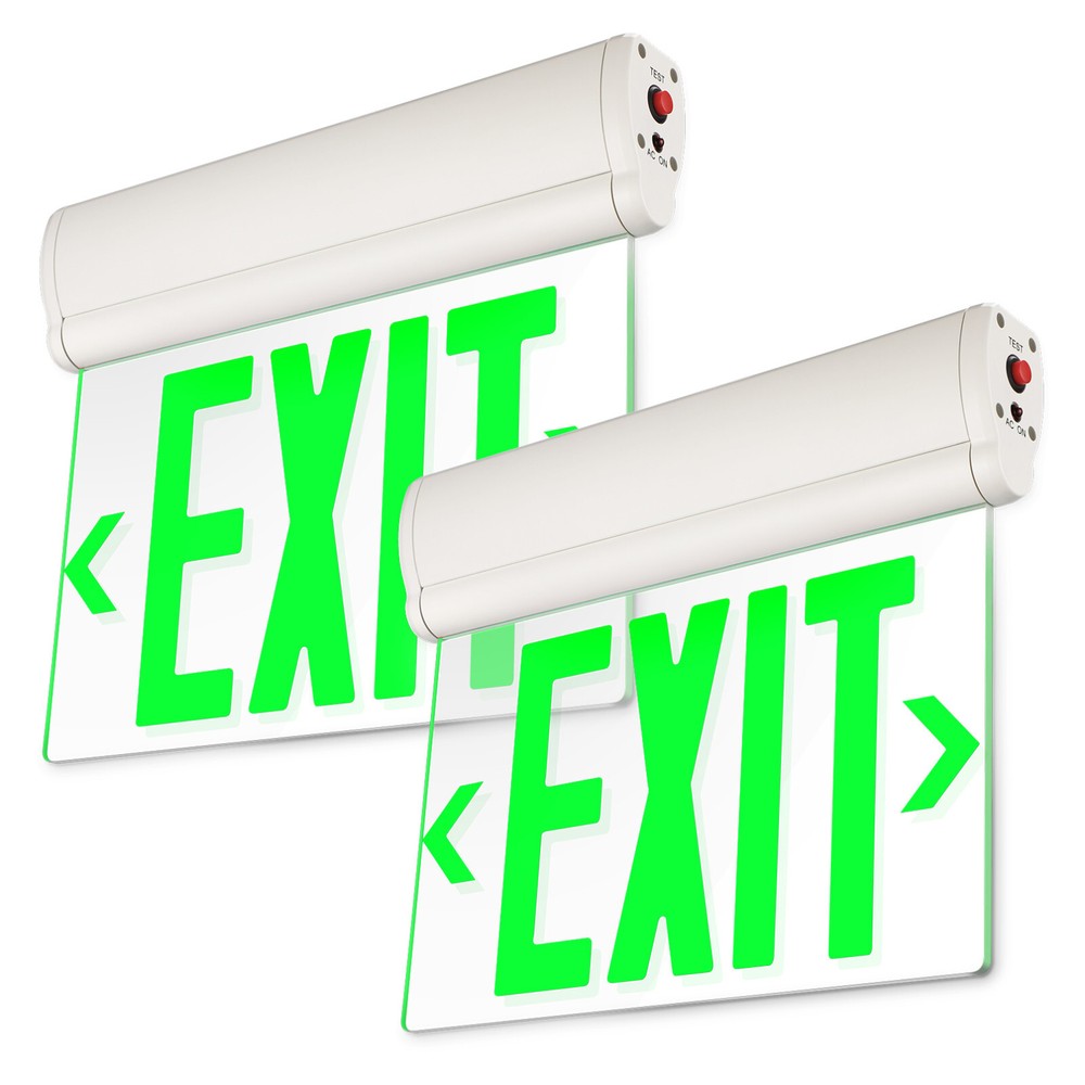 2-Pack LED Edge Lit Exit Sign, with Rotating Clear Panel, Single Acrylic Face
