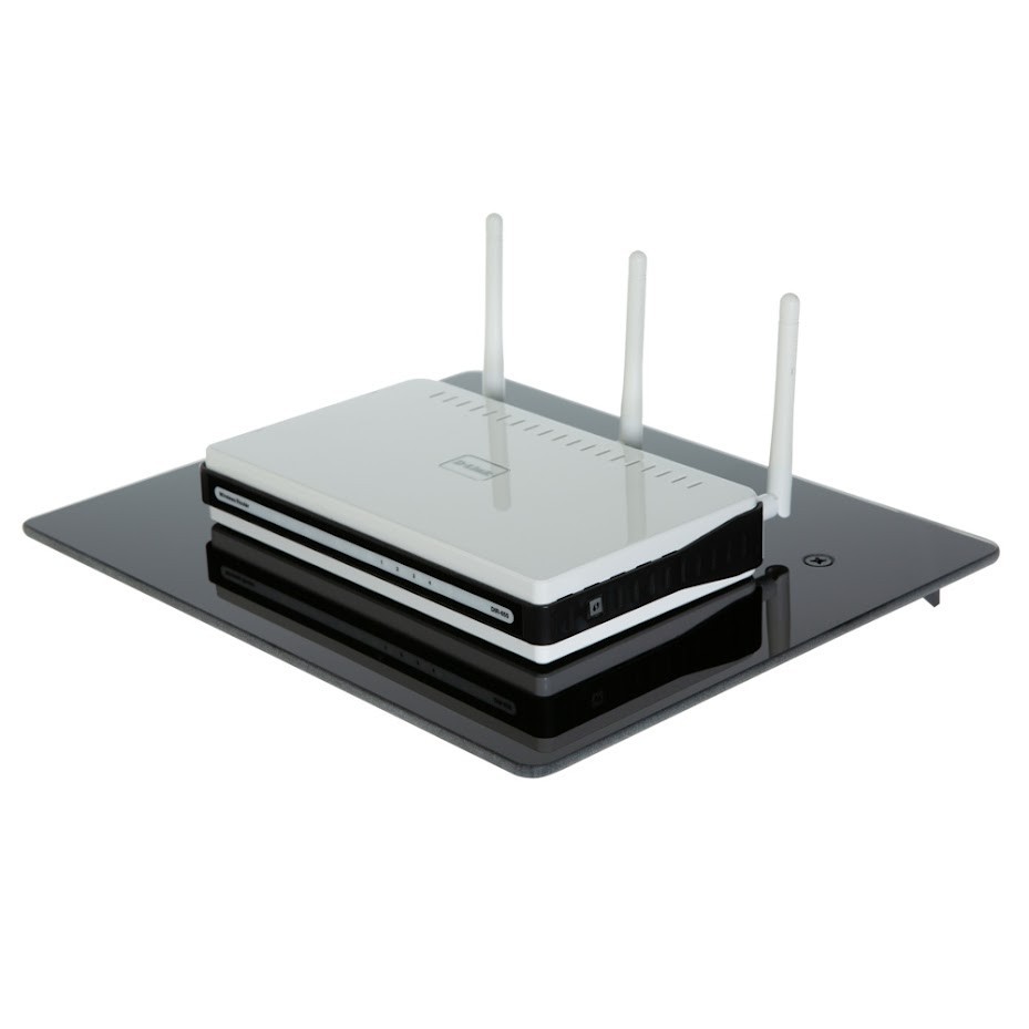 Single Glass Shelf Under TV Wall Mount Bracket Component Cable Box DVR DVD