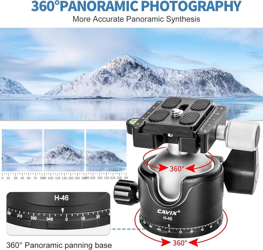 Aluminum Tripod Ball Head with Quick Release Plate