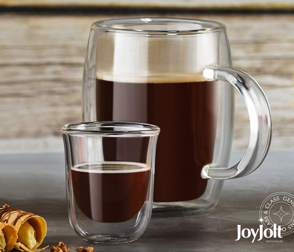 Javaah Double Walled Espresso Glasses Espresso Cups Set of 2 | 2-Ounces