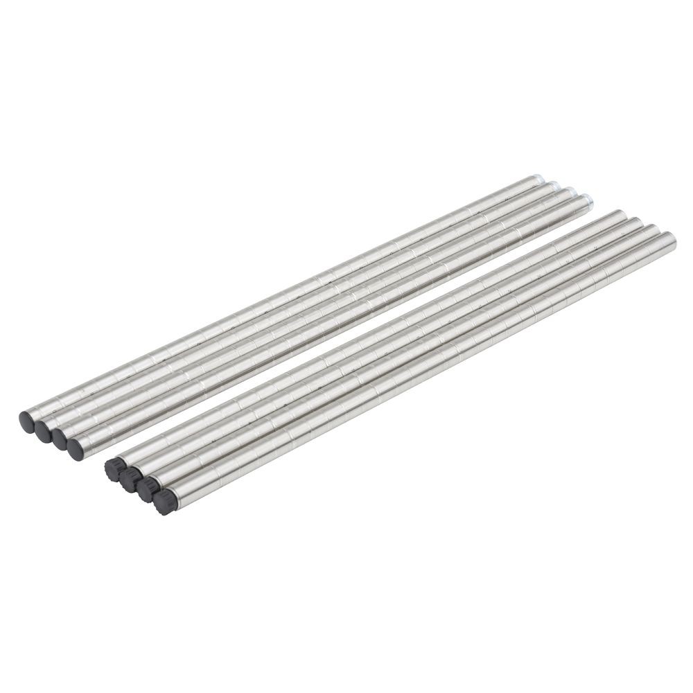 HUBERT® Wire Shelving Soft Silver Post Pack - 63"H