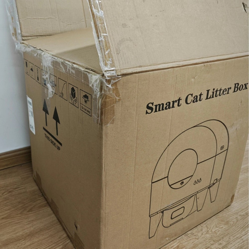 Used 95L Automatic Cat Litter Box, APP Control, Odor Control, Safety Sensor
