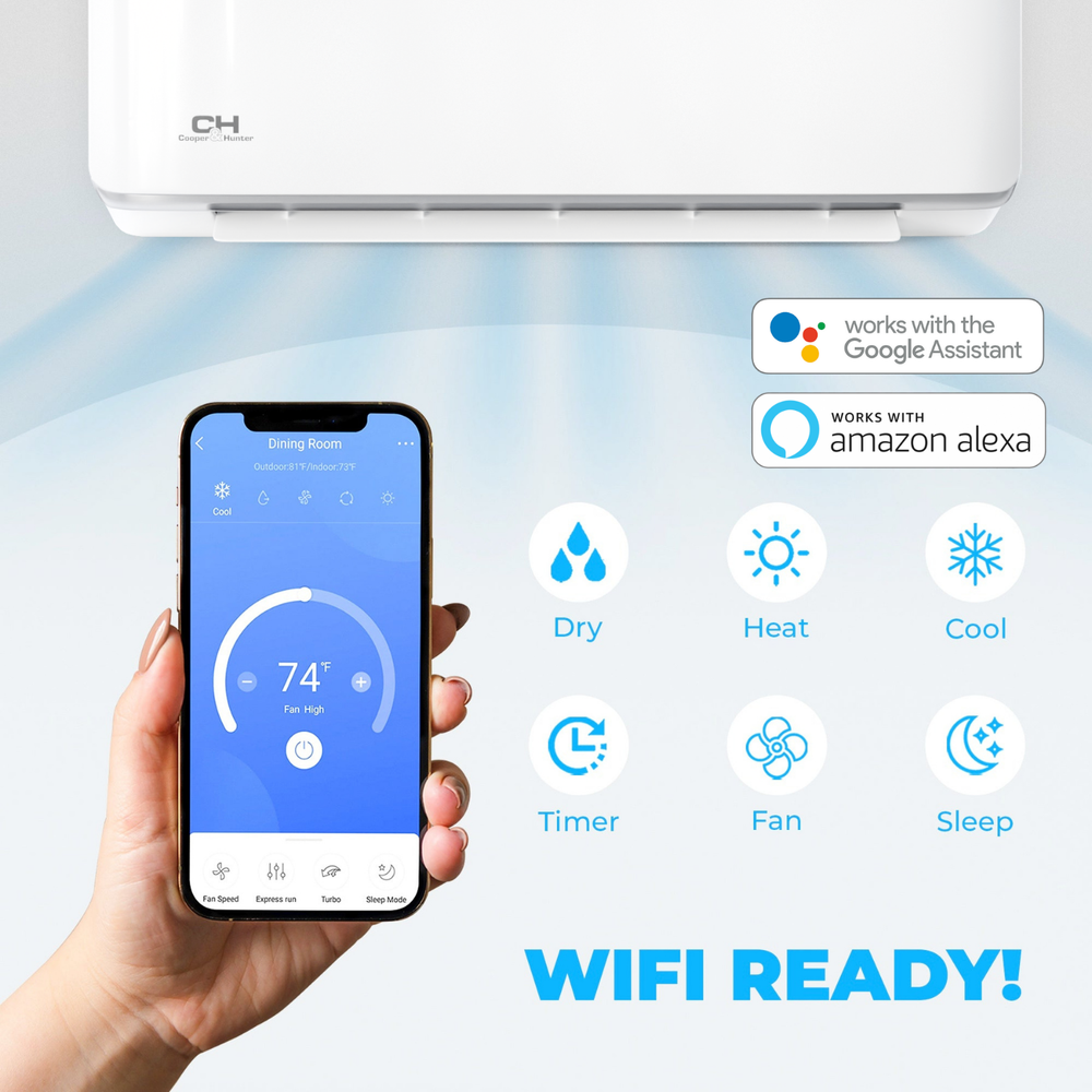 9000-24000 BTU High Efficiency Hyper Mini Split Heat Pump Air Conditioner