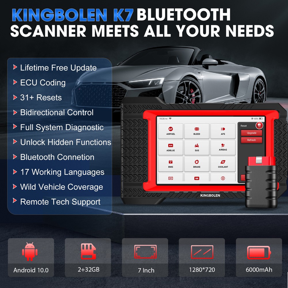 KINGBOLEN K7 BT Bidirectional Scanner Full System Diagnostic Tools ECU Coding