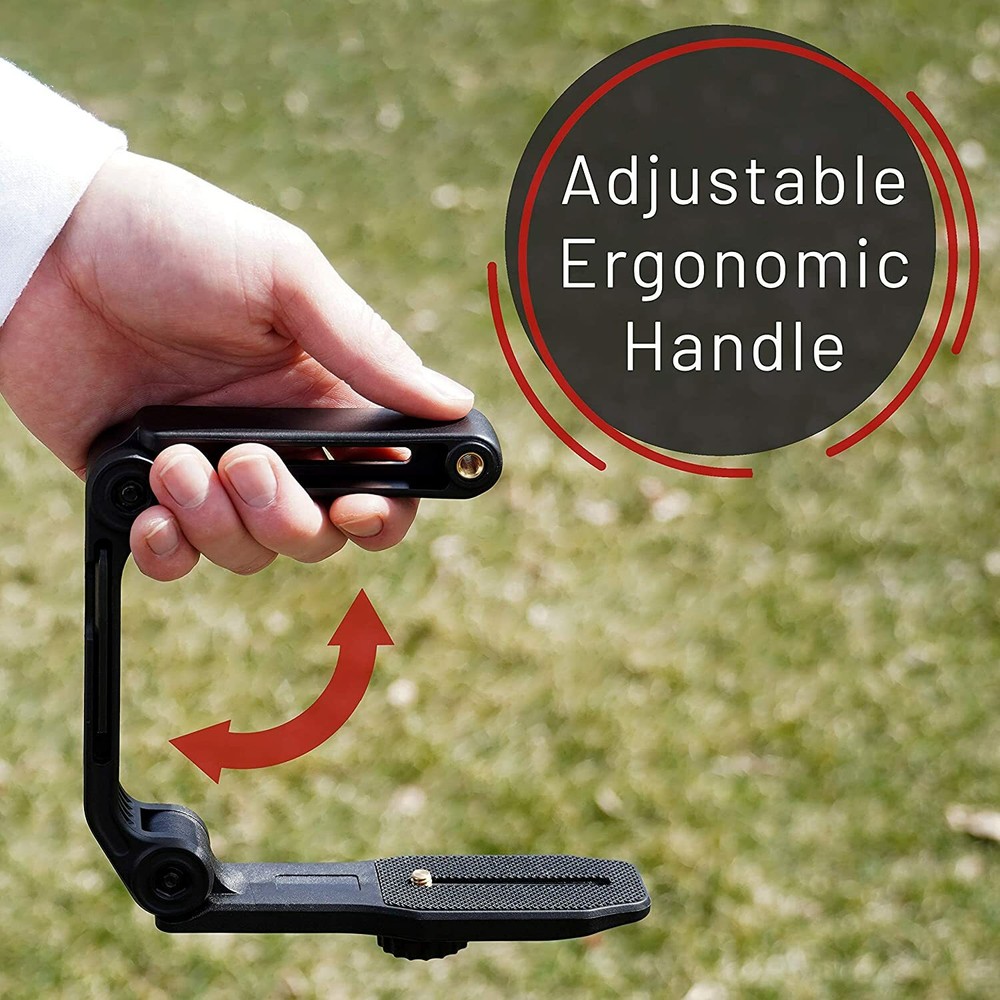 Handheld Camera Stabilizer Grip - Universal U-Shaped Handle Works with DSLR, Mir
