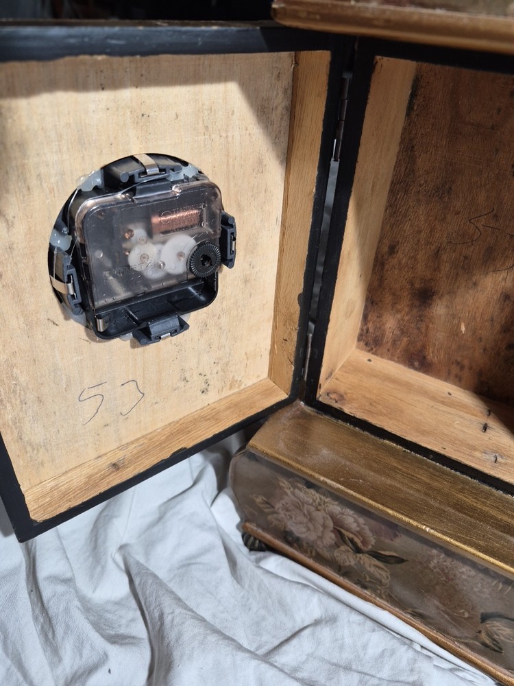 Hand Crafted Quartz Clock With Storage Compartment
