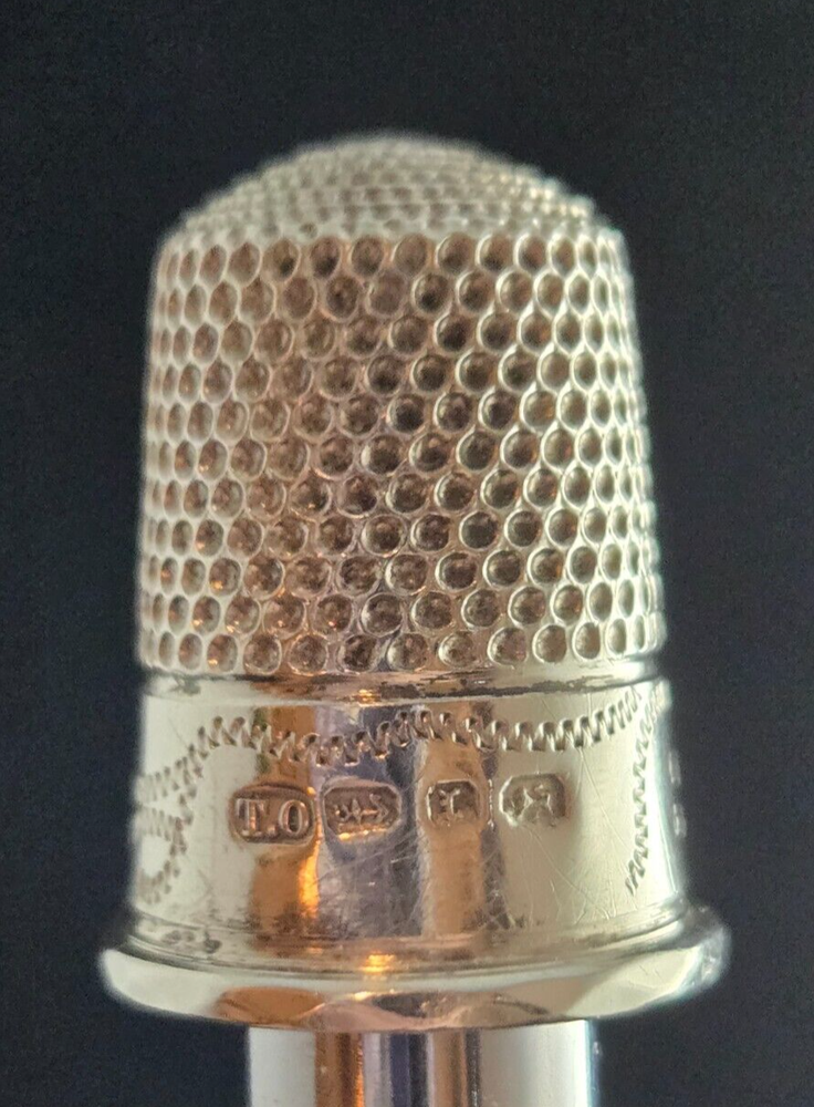 1891 Antique Sterling Silver British Sewing Thimble