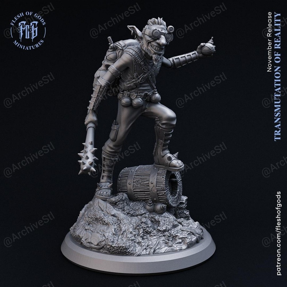 D&D Goblin Bombadier Mini 32mm Scale Mini TTRPG