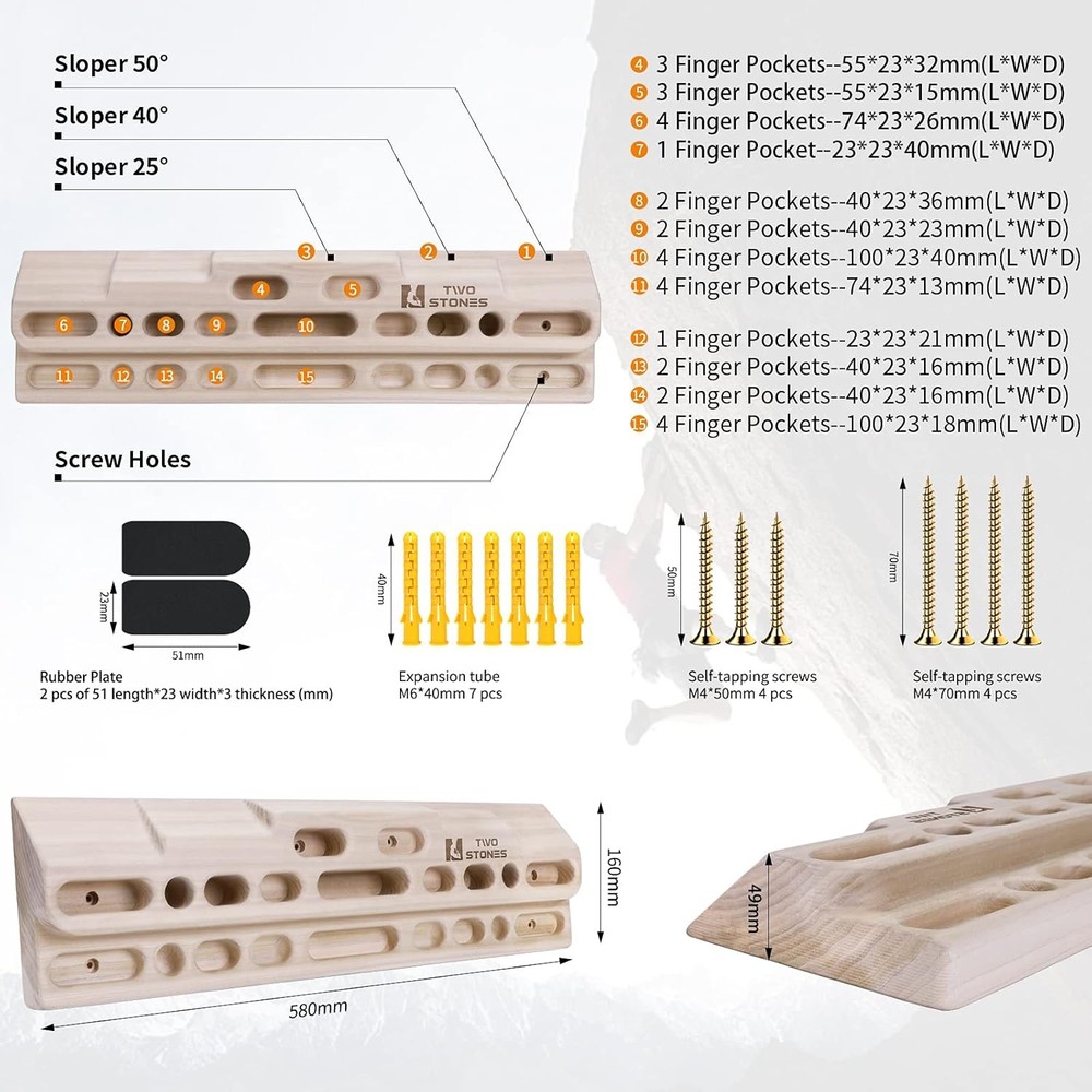 Door Mount Climbing Hangboard with Pull Up Bar