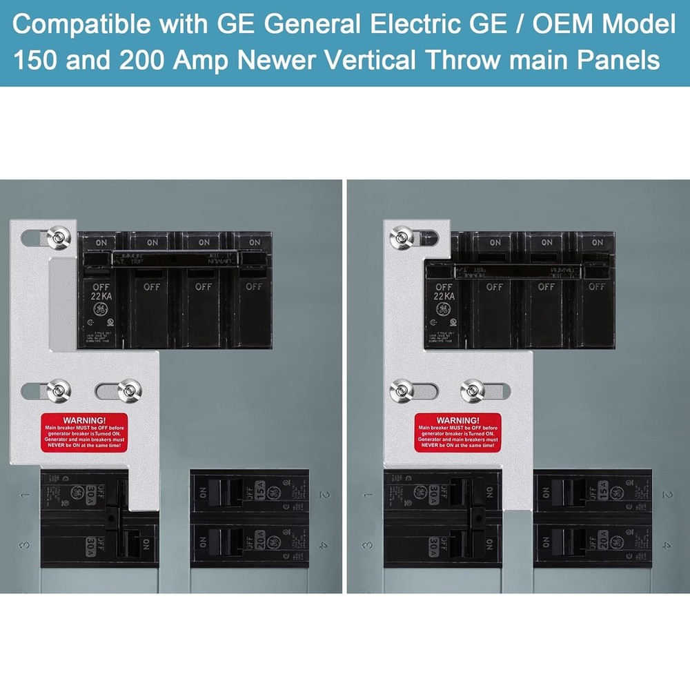 Generator Interlock Kit for GE General Electeric 200 Amp or 150 Amp Vertical