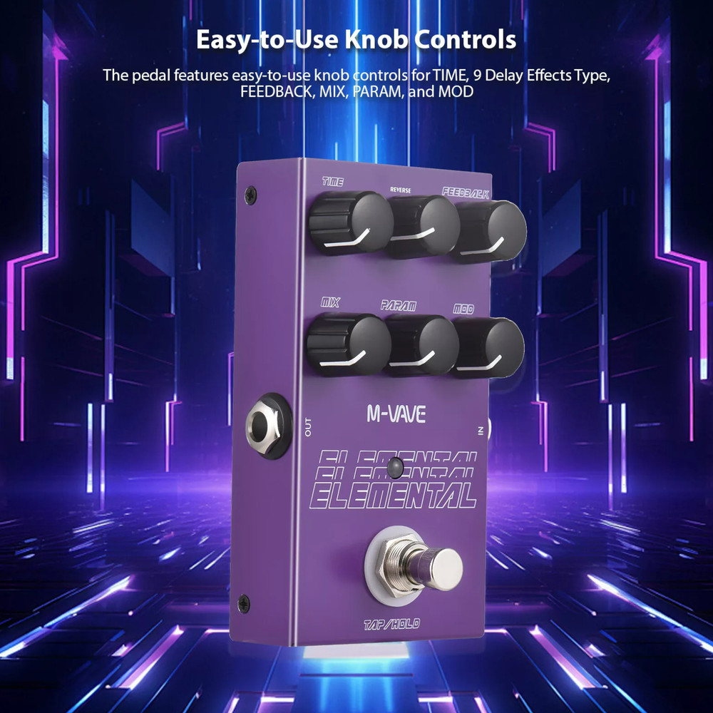 M-Vave Elemental Guitar Delay Effects Pedal / 9 Delay Effects
