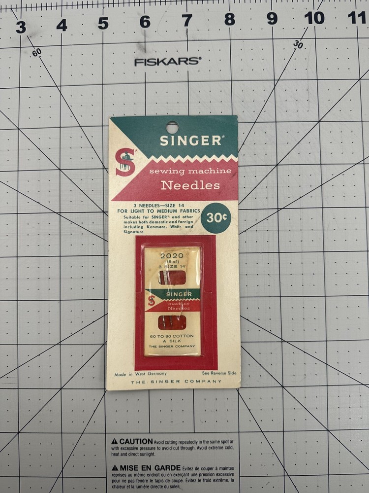 Vintage Singer Sewing Machine Needles on Original Card