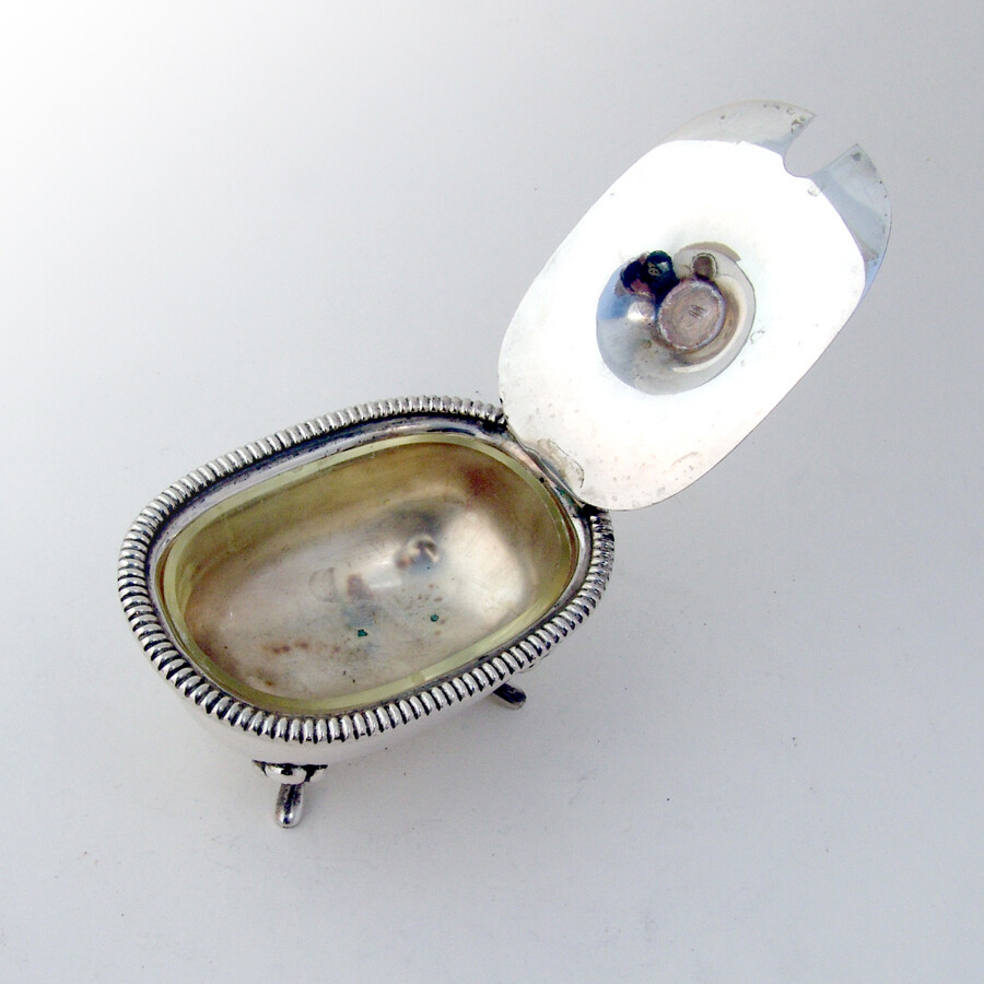 Oval Footed Mustard Pot 800 Silver Italy