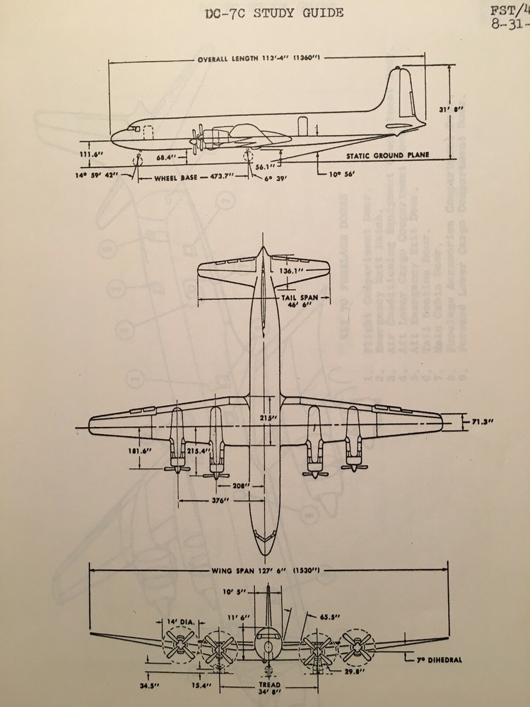 Douglas DC-7C Study Guide Manual