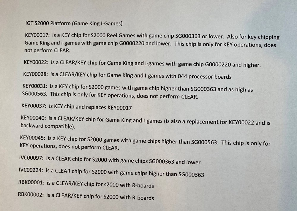IGT Game King - KEY00022 Chip