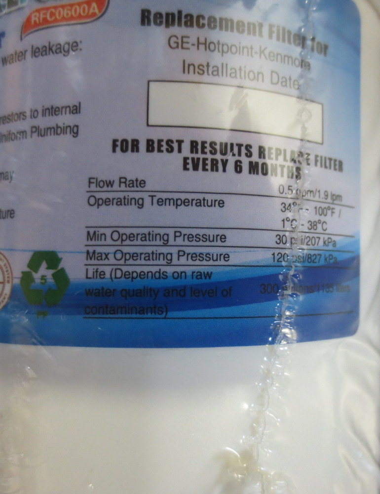 ICEPURE RWF0600A Refrigerator Water Filter - 3 PACK