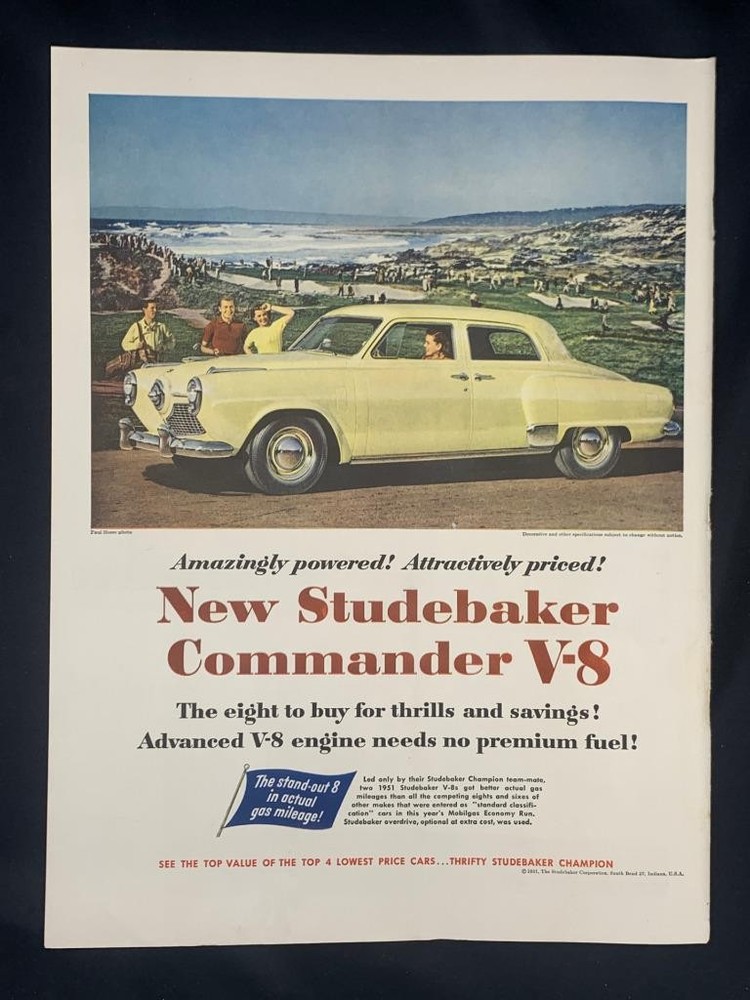 Magazine Ad* - 1951 - Studebaker Commander V-8 - (#3)