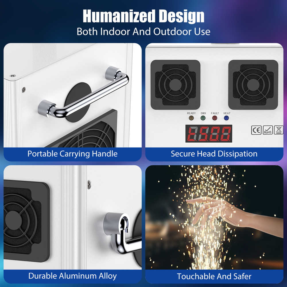 700W Cold Spark Machine Firework Control Machine Stage Effect DMX Wedding Party