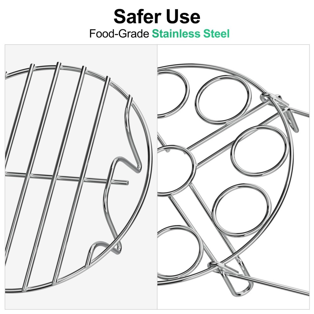 Instant Pot Accessories Steamer Cooling Rack Trivet Set, Include 9-holes Egg ...