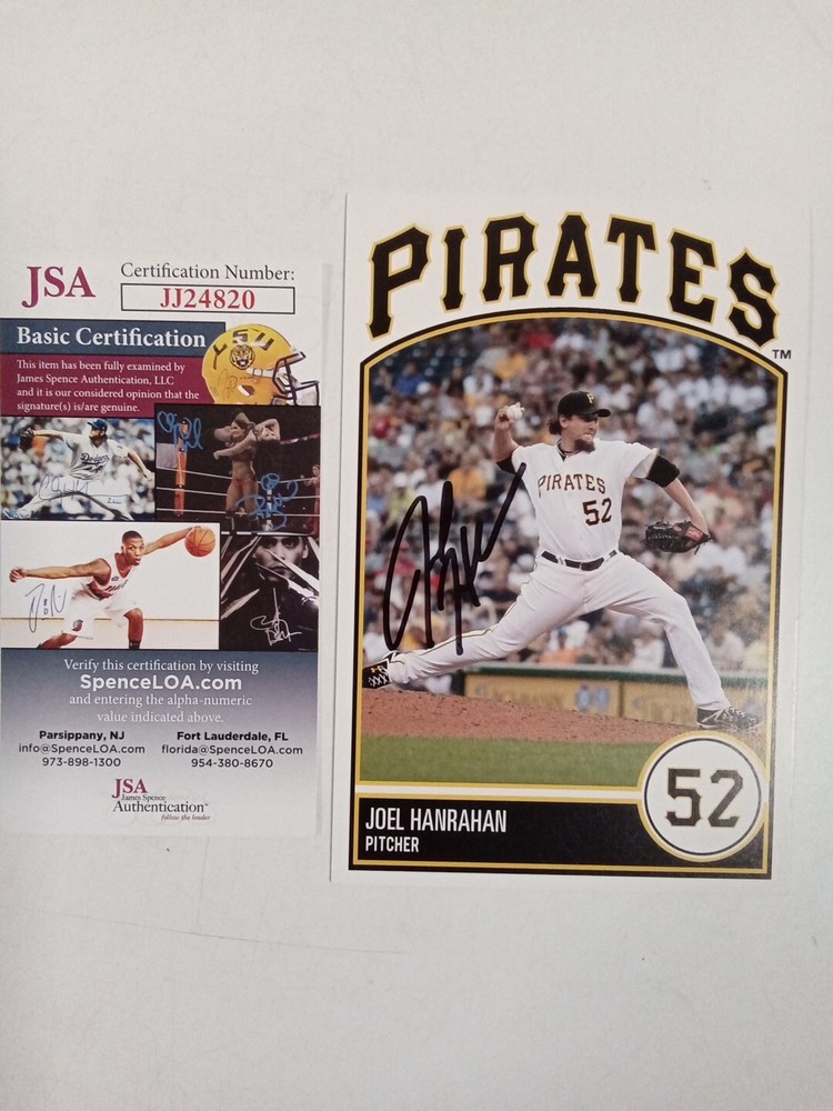 Joel Hanrahan Signed Pirates Over Sized 4x6 Card JSA -* #