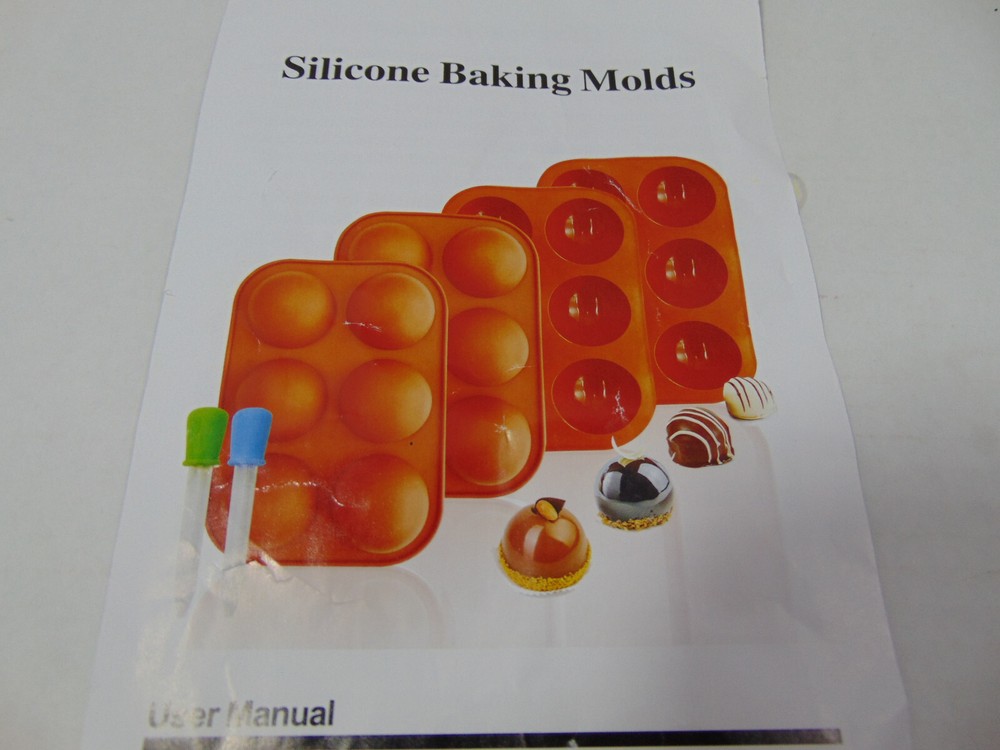 Silicone Baking Molds - 6pc set - 4 2in Silicone Baking Molds & 2 Droppers
