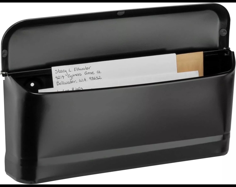 Cielo Wall Mount Mailbox in Black Galvanized Steel, Rust Resistant 2682B-10