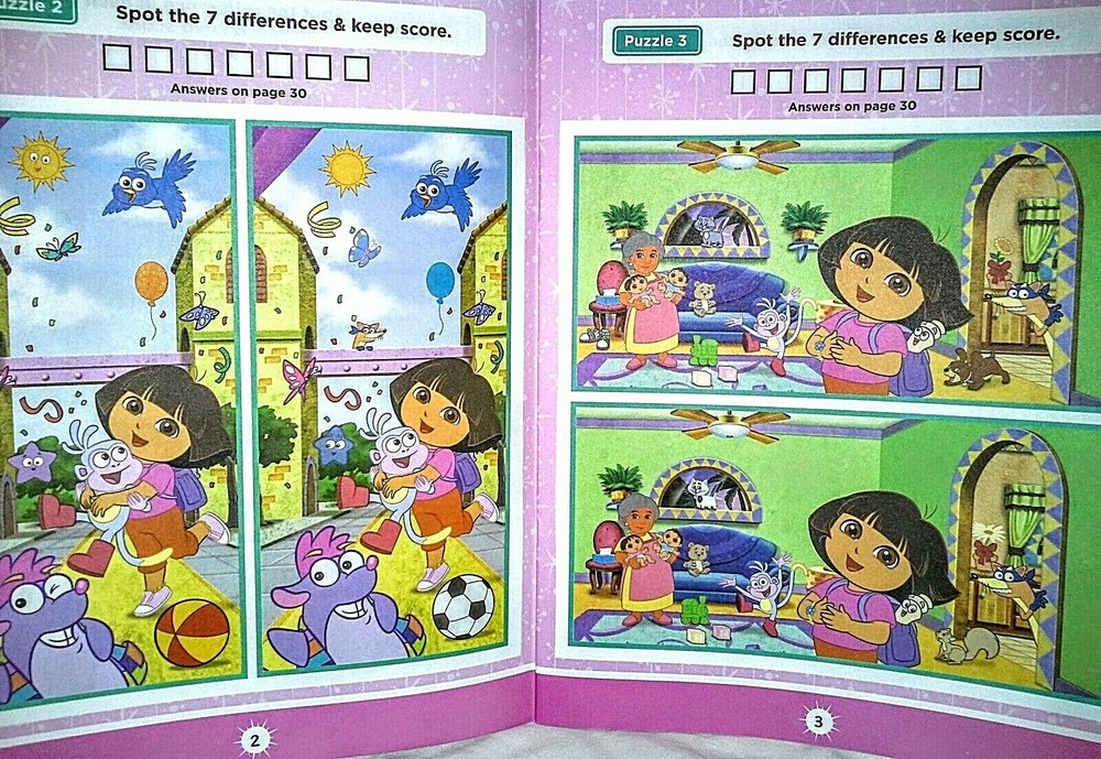 Nickelodeon Dora the Explorer Spot the Difference Activity Book Pre-K NEW!