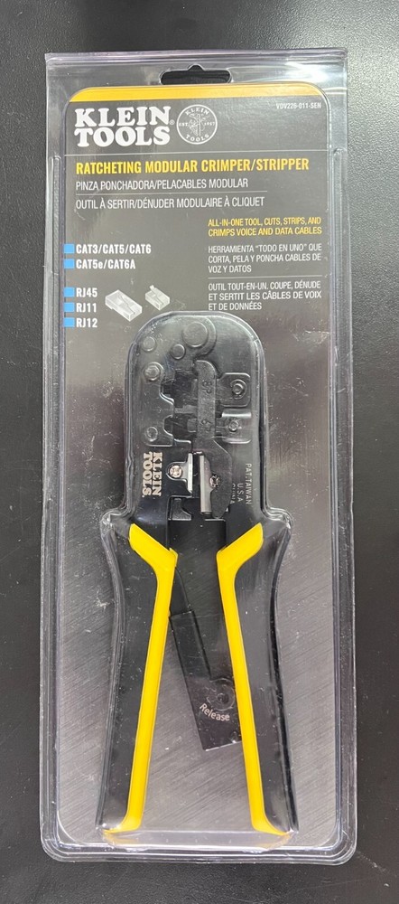 Klein Tools VDV226-011-SEN Ratcheting Data Cable Crimper/Stripper/Cutter 0147