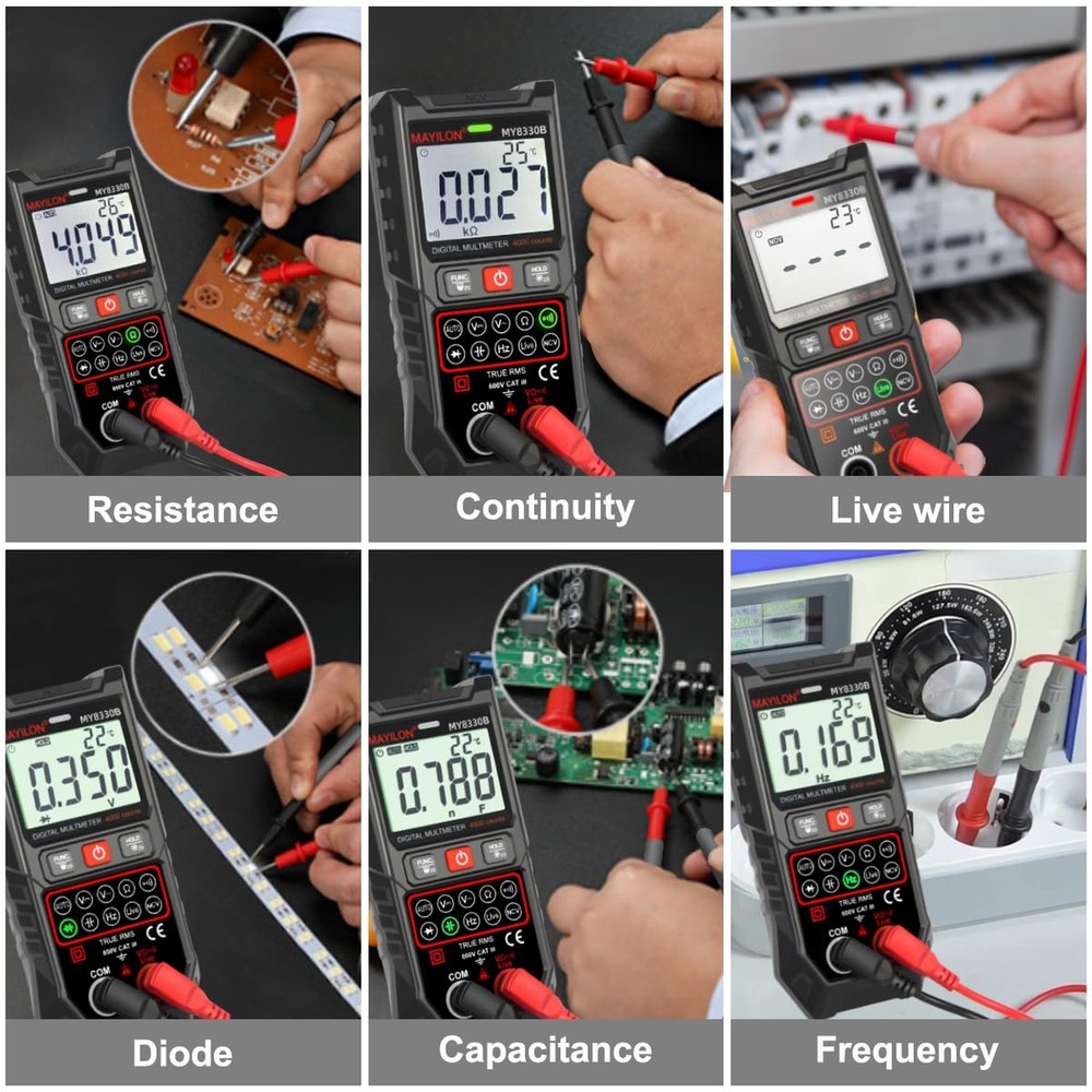 Multimeter TRMS 4000 Counts Digital Multimeter DC AC Voltage Tester... Fast Ship