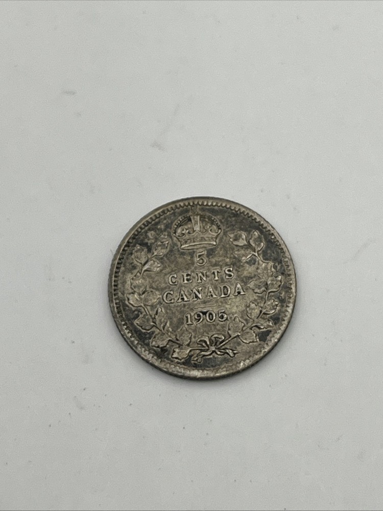 1905 Canada 5 Cents Silver Coin