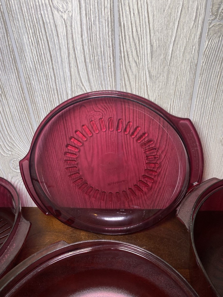 Tupperware TupperWave Stack Cooker Microwave Steamer 5 Pieces Cranberry