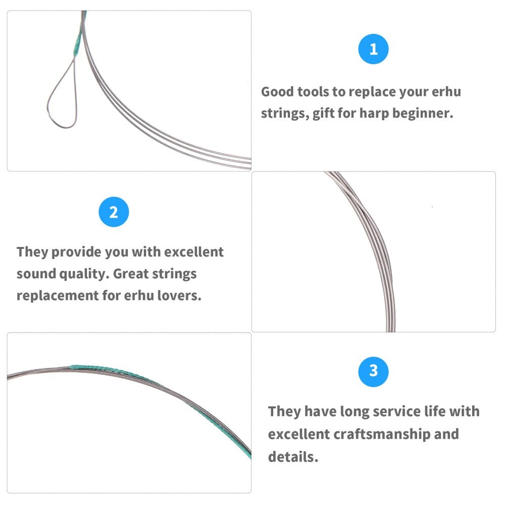 2 Pcs Accessories for Stringed Instruments Replacement Strings Erhu Parts