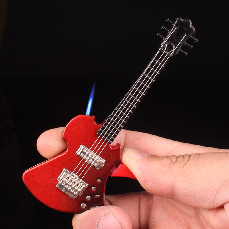 Creative Personality Guitar Shape Cigarette Torch Lighter Jet Flame Collectibles