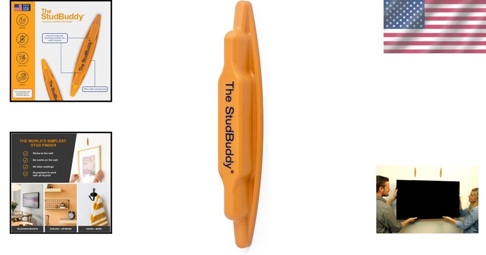 Effortless Stud Detection with StudBuddy Magnetic Finder - Orange