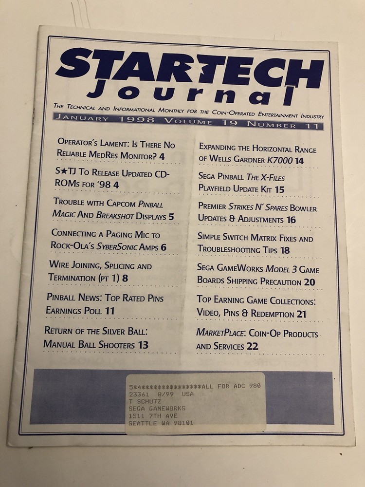 STARTECH JOURNAL ARCADE January 1998