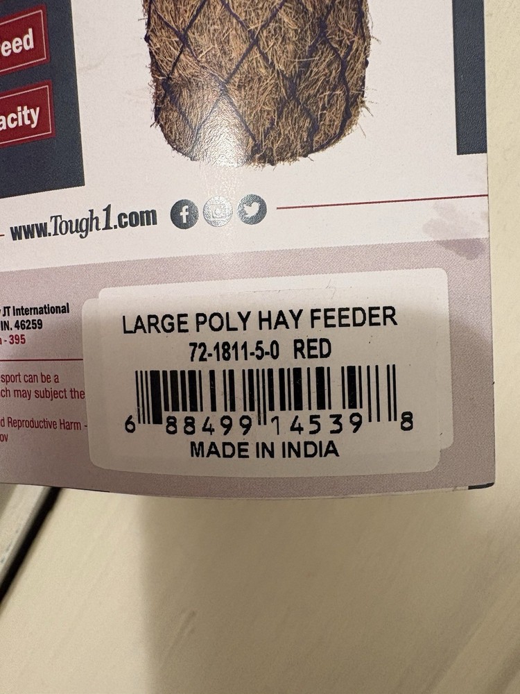 New With Tags- Tough 1 Poly Haynet, Red