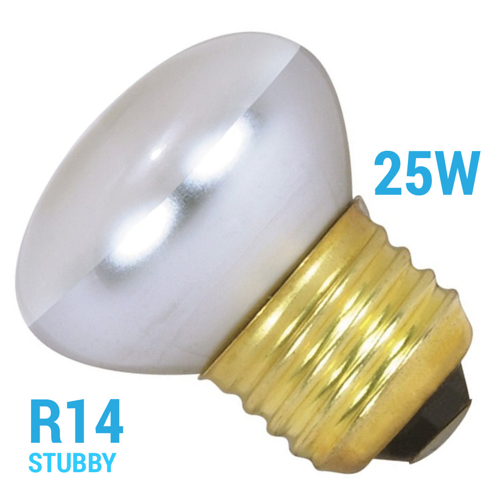 25R14 R14 Stubby Bulb Dimmable Reflector 25W 120V Medium E26 Clear