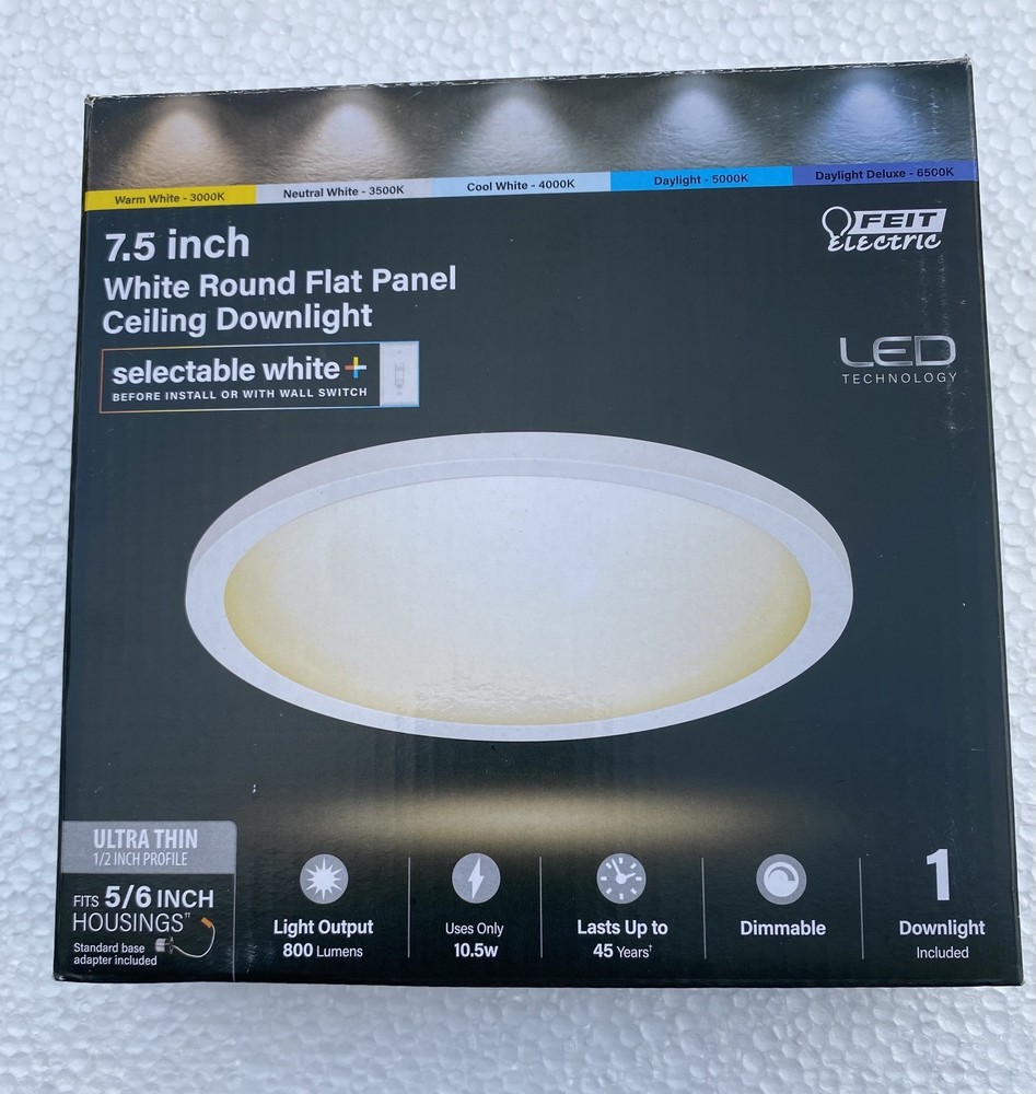 FEIT ELECTRIC Round Flat Panel Ceiling Downlight Dimmable Color Change 4 PACK
