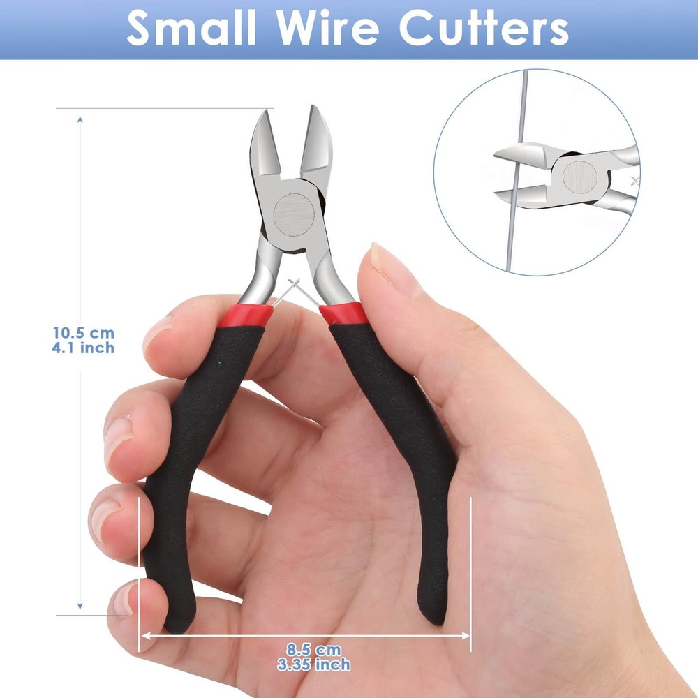 Wire Cutters, Small Side Cutters for Crafts, Flush Cutting Pliers Black,red