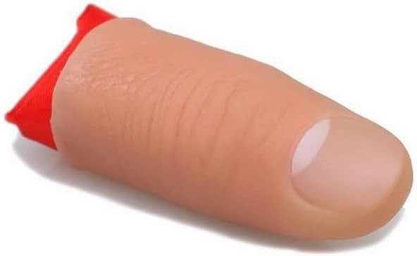 6Pcs Thumb Tip Magic Tricks Fake Tips Silk Standard Size, Black