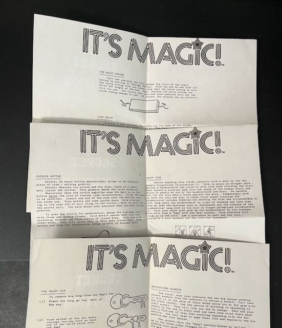 Vintage It's Magic Instruction Sheets Lot 3 Sets POWCO 1983 Magic Tricks