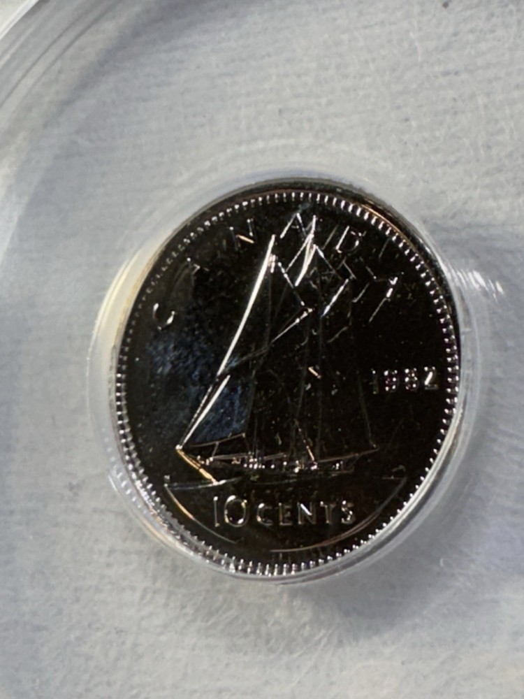 1982 Canada 10 Cents Proof Like Graded MS 65 by ANACS